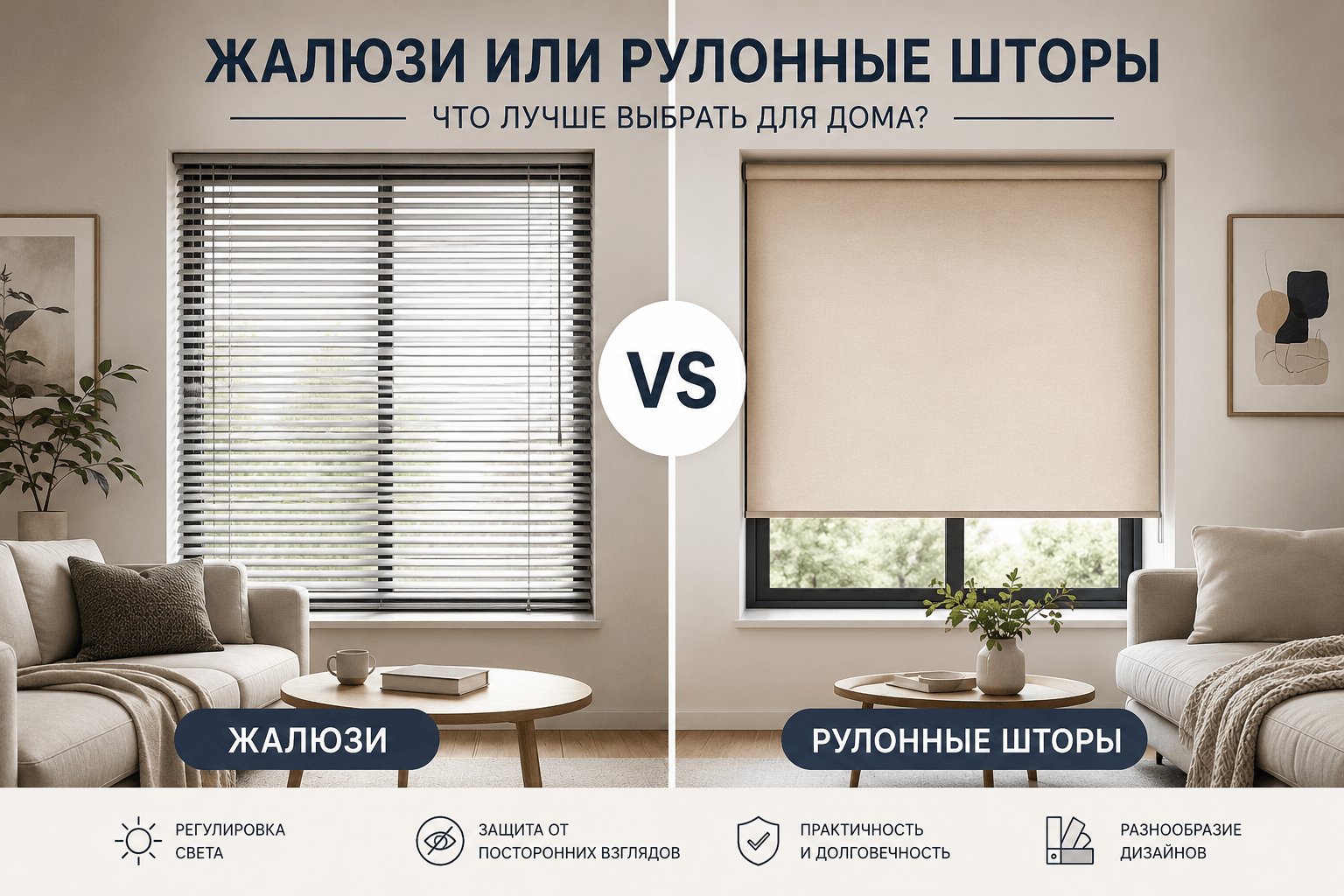 Жалюзи или рулонные шторы: что лучше выбрать для дома?